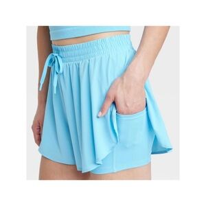 All in Motion High Rise Flutter Shorts (Blue - Large)